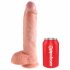 King Cock 10 тестиси голям вибратор (25 см) - естествен 