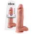 King Cock 12 тестиси голям вибратор (30 см) - естествен 