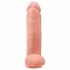 King Cock 12 тестиси голям вибратор (30 см) - естествен 