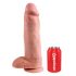 King Cock 12 тестиси голям вибратор (30 см) - естествен 