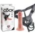 King Cock Strap-on 6 - вибратор с каишка - естествен 