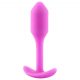 b-vibe Snug Plug 1 - Анален вибратор с вътрешна тежест (55g) - розов 