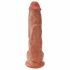 King Cock 10 тестиса голям вибратор (25 см) - кафяв 