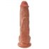 King Cock 10 тестиса голям вибратор (25 см) - кафяв 