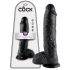 King Cock 10 вибратор с тестиси (25 см) - черен 