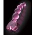 Icicles No. 43 - стъклен вибратор с мъниста и форма на сърце (розов)