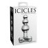 Icicles No. 47 - стъклен анален вибратор с тройни мъниста (полупрозрачен) 