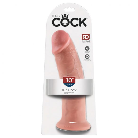 King Cock 10 - голям вибратор с щипка (25 см) - естествен 