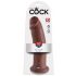 King Cock 10 - голям вибратор с щипка (25 см) - кафяв 