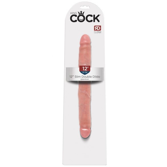 King Cock 12 Slim - реалистичен двоен вибратор (31 см) - естествен 