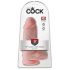 King Cock 9 Chubby - пристягащ се, тестикуларен вибратор (23 см) - естествен 