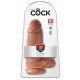 King Cock 9 Chubby - пристягащ се вибратор за тестиси (23 см) - тъмно естествен 