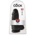 King Cock 9 Chubby - пристягащ се вибратор за тестиси (23 см) - черен 