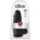 King Cock 9 Chubby - пристягащ се вибратор за тестиси (23 см) - черен 