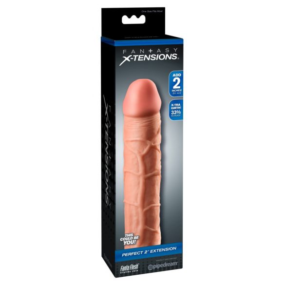 X-TENSION Perfect 2 - реалистична обвивка за пенис (20,3 см) - естествена 