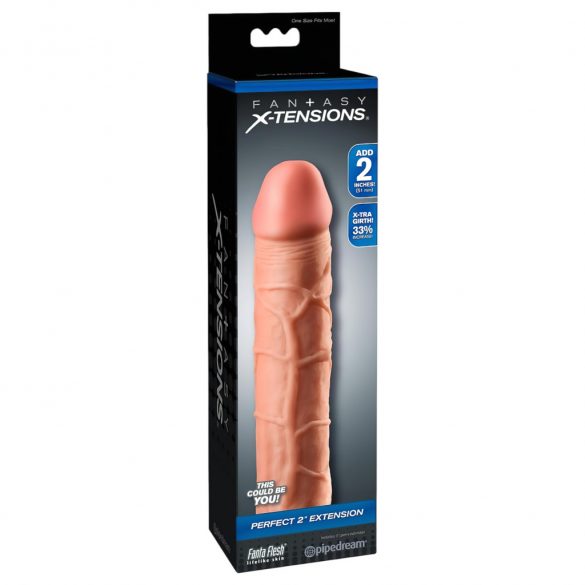 X-TENSION Perfect 2 - реалистична обвивка за пенис (20,3 см) - естествена 