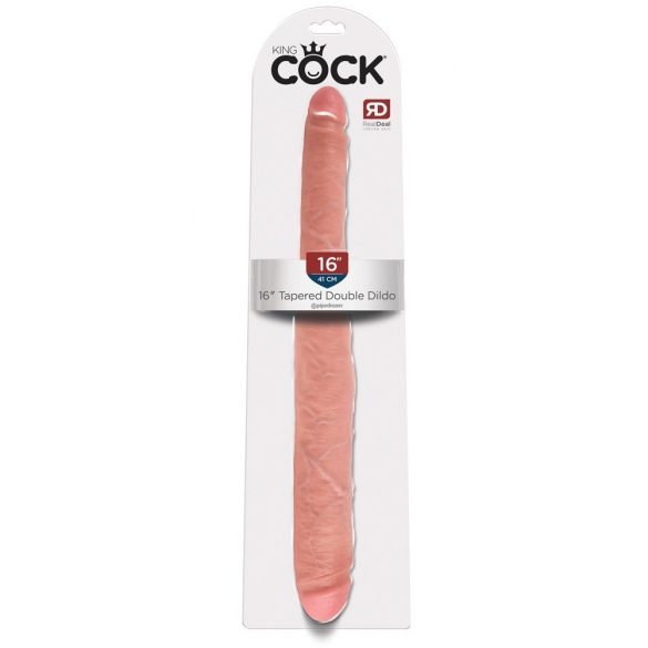 King Cock 16 Tapered - реалистичен двоен вибратор (41 см) - естествен 