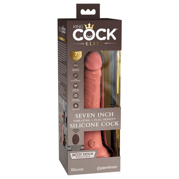 King Cock Elite 7 - Радиоуправляем реалистичен вибратор 18 см - естествен 