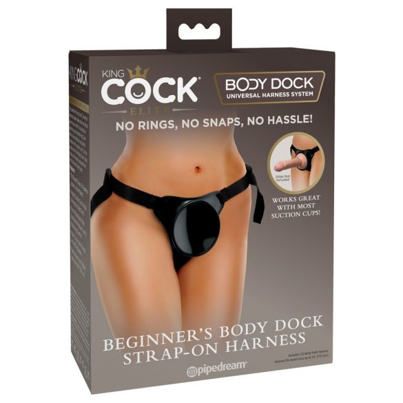 King Cock Elite Body Dock за начинаещи - прикрепящо се дъно (черен) 