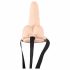 You2Toys Strap-on - акумулаторен, кух вибратор с каишка (естествен) 