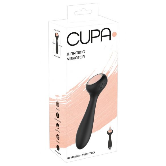 You2Toys CUPA - акумулаторен вибратор 2в1 с нагревател (черен) 