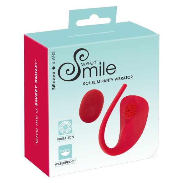 SMILE Slim Panty - презареждащ се радио клиторен вибратор (червен) 