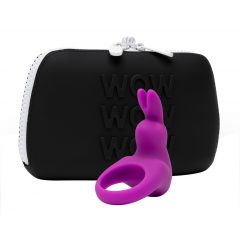   Happyrabbit Cock Kit - вибриращ пръстен за петел с чанта за съхранение (лилав)