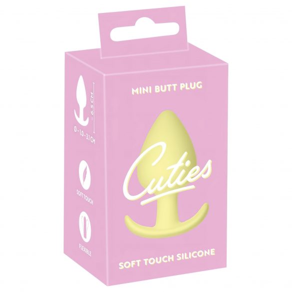 Cuties Mini Butt Plug - силиконов анален вибратор - жълт (3,1 см) 