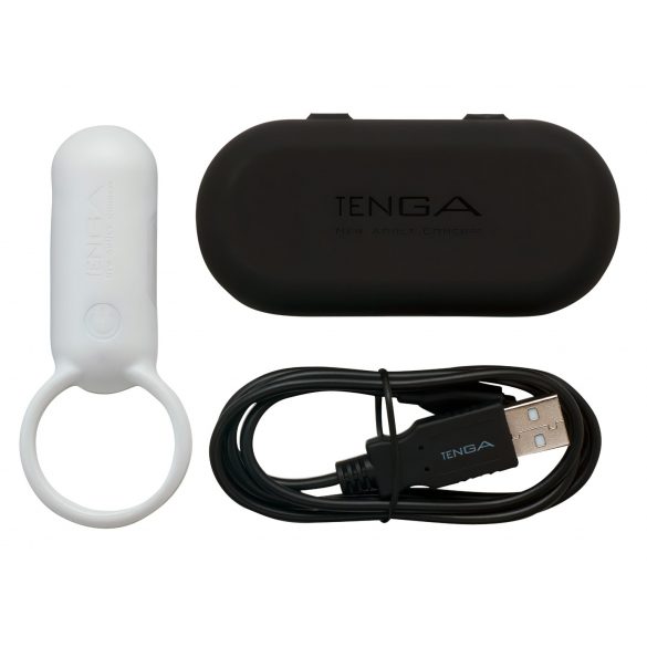 TENGA Smart Vibe - вибриращ пенис пръстен (бял) 