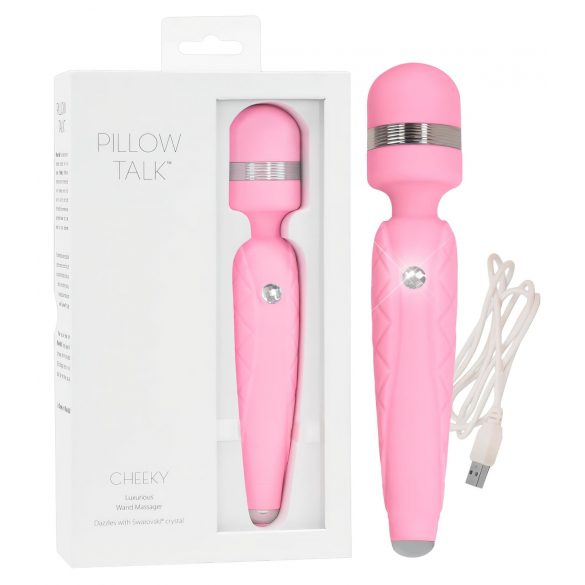 Pillow Talk Cheeky Wand - презареждащ се масажиращ вибратор (розов) 