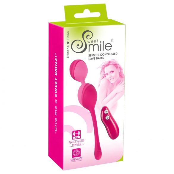 SMILE Love Balls - 82g акумулаторно вибриращо яйце (розово) 