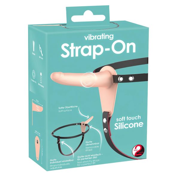 You2Toys - Strap-On - акумулаторен вибратор с каишка (естествен) 