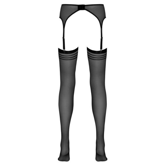 NO:XQSE - раиран чорапогащник с презрамки (черен) - L/XL