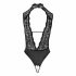 Abierta Fina - Lace Open Body with Rhinestones (Black) 