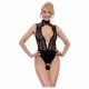 Abierta Fina - Lace Open Body with Rhinestones (Black)  - M