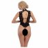 Abierta Fina - Lace Open Body with Rhinestones (Black)  - M