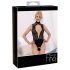 Abierta Fina - Lace Open Body with Rhinestones (Black)  - M