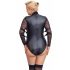 Cottelli Bondage Plus Size - дантелено боди с ръкави (черно)  - 2XL