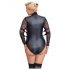 Cottelli Bondage Plus Size - дантелено боди с ръкави (черно)  - 2XL