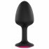 Dorcel Geisha Plug Ruby L - розово анално дилдо с камъни (черно) 