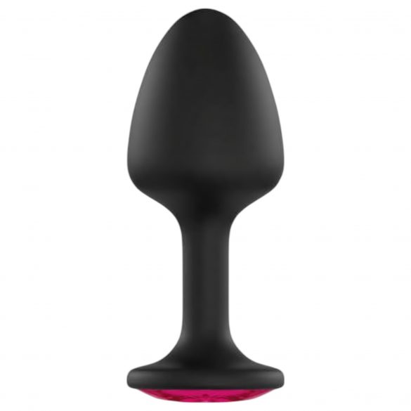 Dorcel Geisha Plug Ruby XL - розово анално дилдо с камъни (черно) 