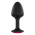 Dorcel Geisha Plug Ruby XL - розово анално дилдо с камъни (черно) 