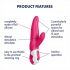 Satisfyer Mr. Rabbit - водоустойчив, презареждащ се вибратор с пръчка (розов) 