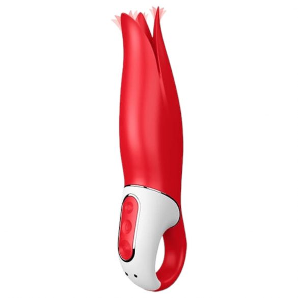 Satisfyer Power Flower - акумулаторен, водоустойчив вибратор (червен) 