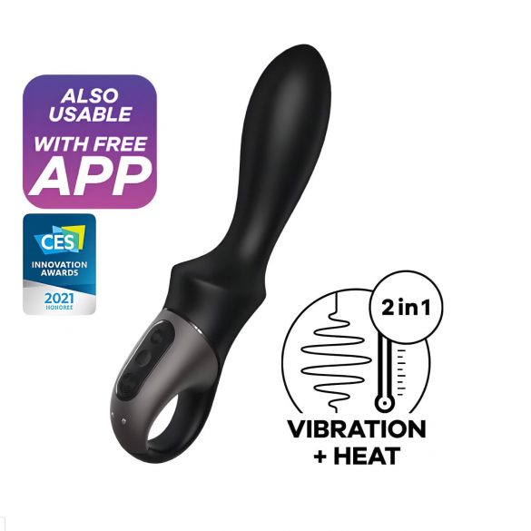 Satisfyer Heat Climax - интелигентен затоплящ анален вибратор (черен) 