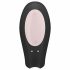 Satisfyer Double Joy - интелигентен, водоустойчив вибратор, захранван с батерии (черен) 