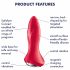 Satisfyer Rotator Plug 1 - Акумулаторни анални вибратори с мъниста (червени) 