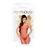 Penthouse Body Search - отворено, мрежесто боди костюм (червено) - XL