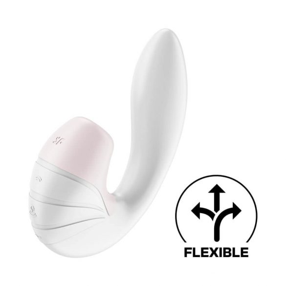 Satisfyer Supernova - акумулаторен вибратор 2в1 (бял) 