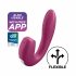 Satisfyer Sunray - акумулаторен вибратор 2в1 (червен) 